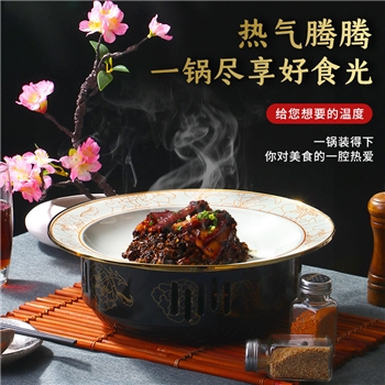 商用新款高档小龙虾牛蛙干锅锅具鸡海鲜鱼头锅酒精炉